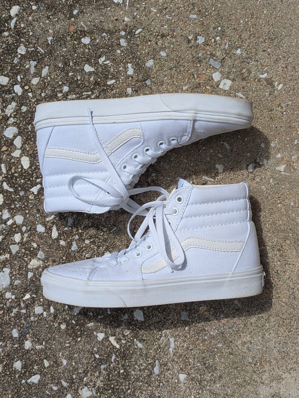 Vans White Canvas High-Top Skate Sneakers